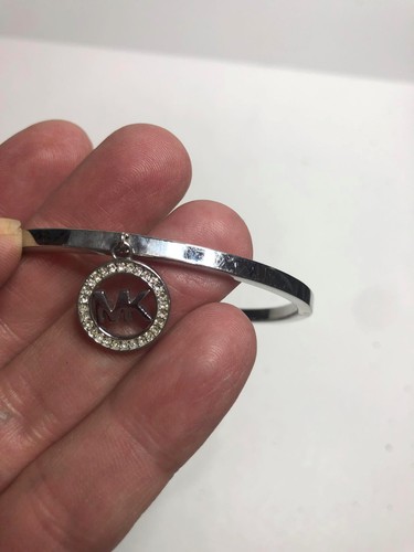 Bracciale Braccialetto 1515 Michael Kors tono argento MK ZIRCONI logo scintillante