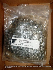 LOT OF 4 NEW TSUBAKI AL282-1035-211 RIVETED 1 STRAND ROLLER CHAIN FREE SHIPPING - Picture 1 of 8