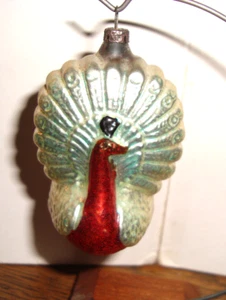 German Antique Glass Rainbow Peacock Bird Vintage Christmas Ornament 1920's WOW - Picture 1 of 5