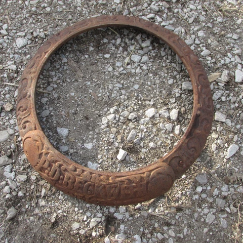 P. D. Beckwith Name Plate Plaque for #E14 Round Oak Wood Stove Cast Iron Antique Cover