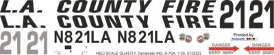 Decal 442 Sikorsky S-70A / UH-60 Firehawk N821LA - Bild 1 von 2