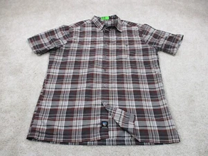 Kuhl Shirt Men Medium M Brown White Performance Hiking Lightweight Button Up * - Picture 1 of 15