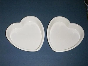 Stampo per torta a microonde vintage PROMISE margarina bianco CUORE set di (2) - Foto 1 di 4