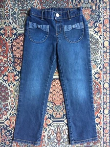 Gymboree Girls Denim Blue Jeans Pants with Bow Pockets, Size 5 Classic Fits - Picture 1 of 4