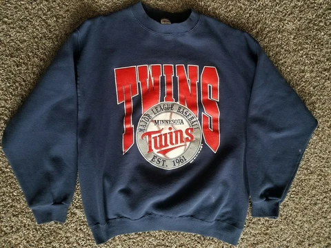 Vtg / Minnesota Twins / Trench Sweater / Men's Sz XL Cover