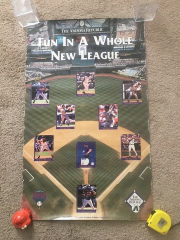1998 MLB Arizona Diamondbacks Inaugural Starting Lineup Poster 34x21 Cover
