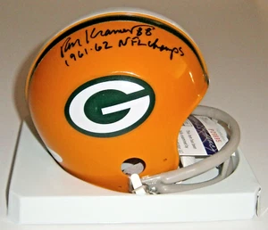 Mini casco firmado por Ron Kramer de los PACKERS con campeones de la NFL 1961-62 JSA AUTO autografiado - Imagen 1 de 2
