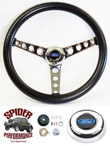 Ford camioneta Bronco 1978-1991 volante azul ovalado 14 1/2" clásico cromado - Imagen 1 de 10