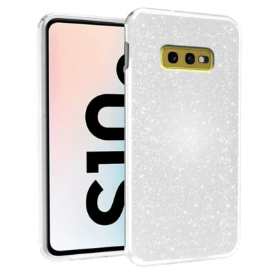 Cover Custodia Brillantini 3 In 1 Tpu Glitter per Samsung Galaxy S10e Argento - Immagine 1 di 4