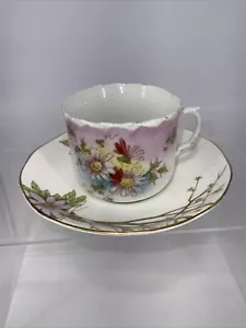 Platillo/taza de té vintage de porcelana fina de hueso Salisbury "Athenia" sin marca floral - Imagen 1 de 9