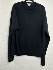 Geoffrey Beene 100% Cashmere Black Sweater Men's Size XXL Flaw READ - Picture 1 of 10