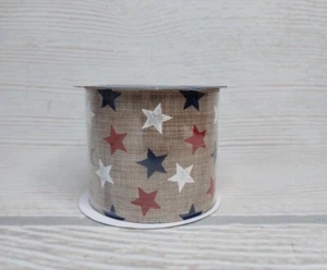 New! Stars American Flag 2.5"x3 YD Ribbon Bows Wreath Crafts Stripes USA America - Picture 1 of 16