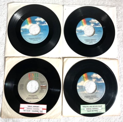 Lot of (4) 45's - Barbara Mandrell, 45 RPM, 7",  VG+.  See Pictures For Titles - Image 1 of 2