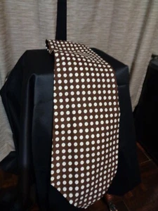 BROWN POKA DOT EXTRA LONG 110" OVERSIZED TIE COSTUME - Picture 1 of 6