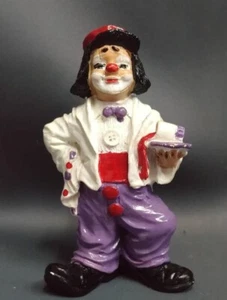 Vintage Zirkus Clown Koch Figur Italien 5,3" Polystone Handarbeit Deko Sammlerstück - Bild 1 von 10