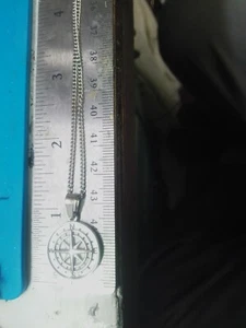 Rosegold and Black Compass Pendant Necklace 20 inch - Picture 1 of 2
