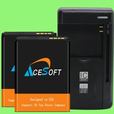 Paquete de 1 1750 mAh EB-F1A2GBU + Juego de cargador - Para cámara Samsung Galaxy 2 EK-GC200 Foto 1 de 3