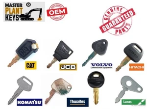 Master Plant Keys Genuine #8 CAT, JCB, VOLVO, HITACHI, KOMATSU, THWAITES, LUCAS - Picture 1 of 1