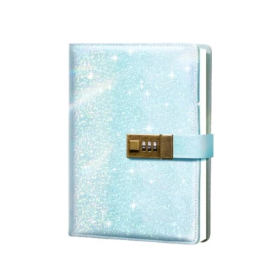 Diario de cuero PU A5 cuaderno forrado papel diario de escritura con cerradura regalo para niñas Foto 1 de 4