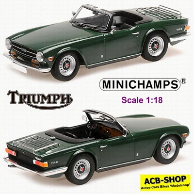 Triumph TR6 Roadster LHD 1968-76 Dark Verde Scuro 1:18 Minichamps - Immagine 1 di 3