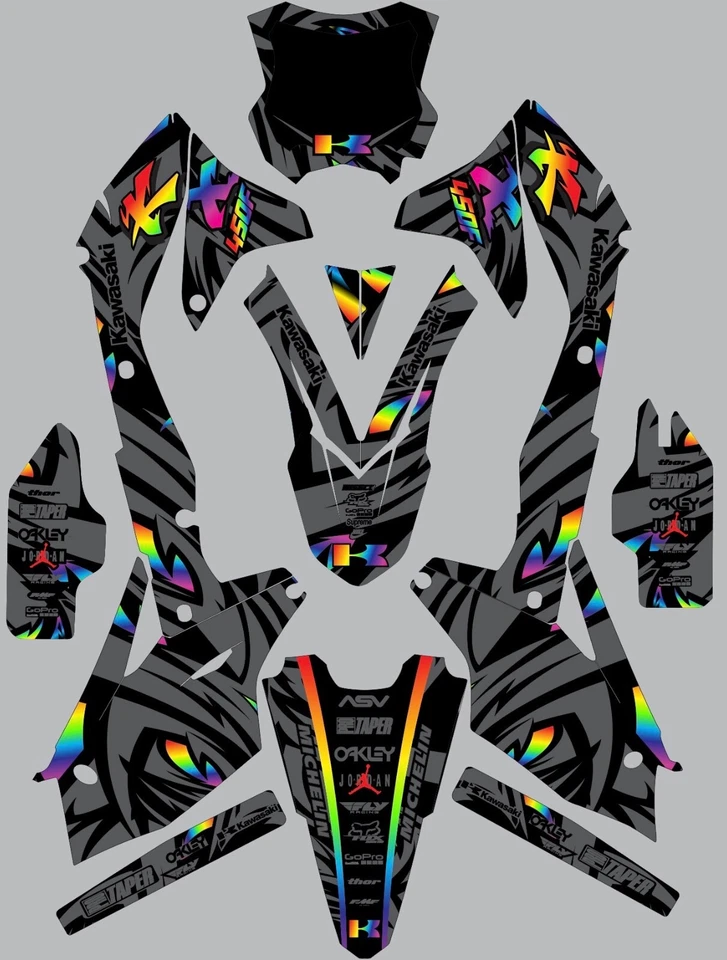 Calcomanías para Kawasaki Graphics KX 450f KX450f 2016-2018 Rainbow Foto 1 de 1