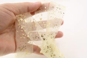 quality gold lace ribbon voile ribbon wide flower wedding decoration ribbon - Picture 1 of 4