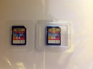 LOT of 2 SP  SDXC 64GB cards SPSD64GU1 - Picture 1 of 2