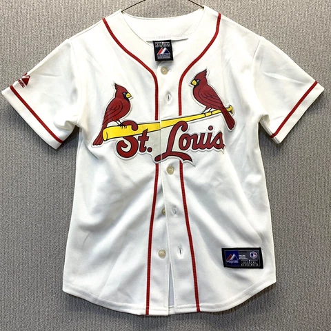 St. Louis Cardinals Jersey Youth Small Blank Back White Majestic MLB Authentic Cover