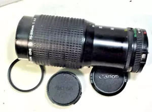 Canon FD 75-200mm 1:4.5 Zoom Macro Lens with Canon Front & Rear Caps - Picture 1 of 5