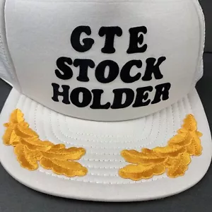 VINTAGE GTE Stockholder Camionista Cappello Berretto Foglie Uova Strapazzate Telefono Generale - Foto 1 di 10