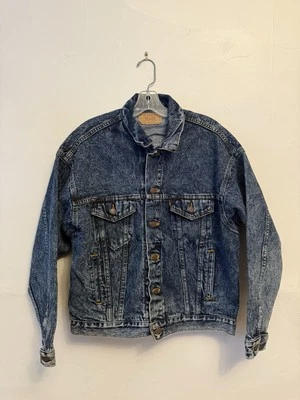Vtg 80s Levis 70507 0227 USA 4 Pocket ACID Wash DENIM Trucker Blue Jean Jacket L - Image 1 of 4