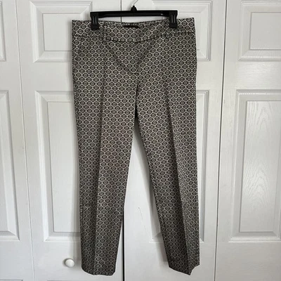Ann Taylor Pantalones Mujer 8 Negro Dorado Jacquard Vestido Ajustado Elastizado A Medida Foto 1 de 4