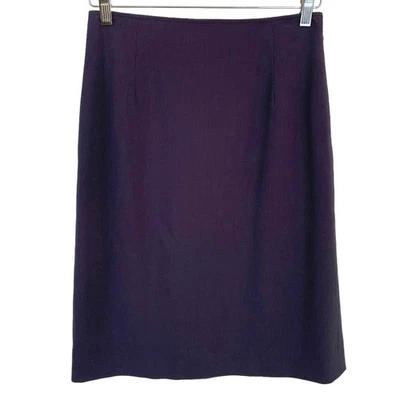 Max Mara Women Mini Knee Skirt Preppy Career Designer Purple Minimalist Size 4 - Image 1 of 4