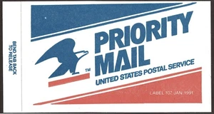 Priority Mail Label 107 from 1991 - Picture 1 of 1