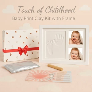 Baby Hand Foot Print Casting Mould Kit Photo Frame Christening Gift Keepsake - Picture 1 of 10