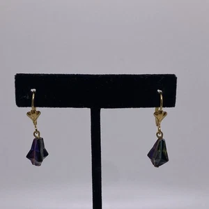 Modern Sleek Simple Black AB Coated Star Shape Acrylic Beaded Leverback Earrings - Picture 1 of 9