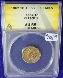 1862 Indian Head Cent AU 58 - Picture 1 of 2