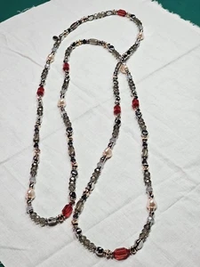 Collana Chico's Multicolore Filo di Perline Tono Argento Può Raddoppiare o Stratificare - Foto 1 di 8