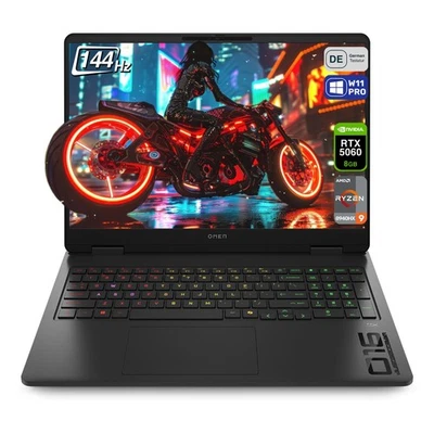 HP OMEN 16 Gaming Laptop, Ryzen 9-8940HX, 16" (1920x1200) IPS 144Hz, RTX5060, 4- - Bild 1 von 4