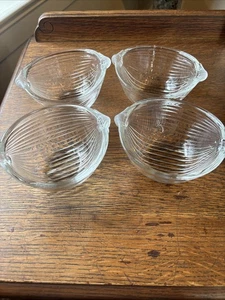 4 Vintage neoklassizistische Mikasa Kristall Walther gerippt mit mattiertem Griff Schalen 6" - Bild 1 von 7