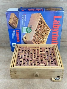 Labyrinth Holzpuzzle Labyrinth Vintage Cardinal Industries Nr 190 2 Metallkugeln - Bild 1 von 21