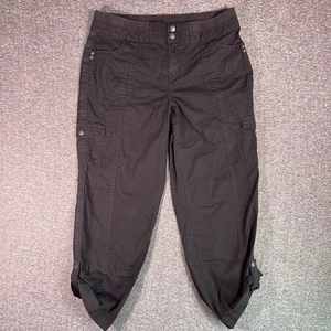 Style & Co Cargohose Damen Gr. 12 Schwarz Grunge Crop Stretch Utility Fit - 33x27 - Bild 1 von 11