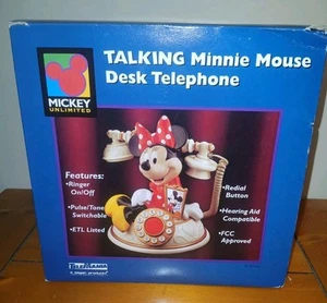 Disney Minnie Mouse Talking Desk Telephone Mickey Unlimited New - Picture 1 of 15