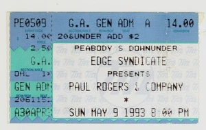 Paul Rodgers & Company 5/9/93 Cleveland OH Rare Ticket Stub Bad Co - Picture 1 of 1