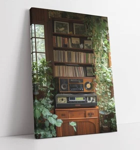 BEAUTIFUL VINYL RECORD PLAYER COLLECTION-DEEP FRAMED CANVAS WALL ART PRINT - Picture 1 of 2