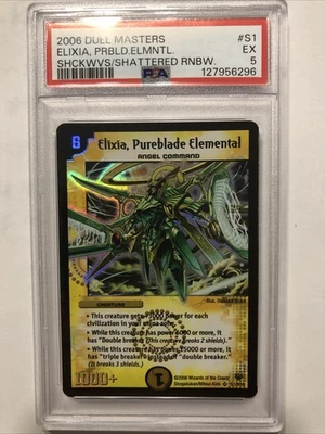 2006 Duel masters Elixia Pureblade Elemental Dm-10 Shattered rainbow PSA 5 EX - Image 1 of 4