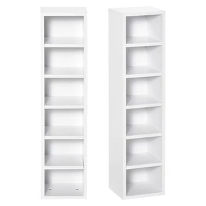 HOMCOM Set 2 Librerie Scaffale porta CD a 12 Ripiani in Legno Bianco - Foto 1 di 10