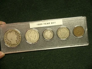 1905 Bel set anno circolato - set 5 monete vintage - Foto 1 di 6