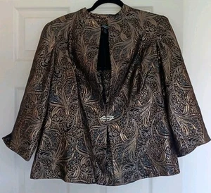 Ladies Jacket and Matching Camisole, Black and Gold Brocade Look Evening Wear. - Picture 1 of 13