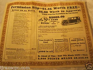 Antique Hollywood Marvel Products Co. 1930's Advertising Buick Straight 8 Sedan - Picture 1 of 1
